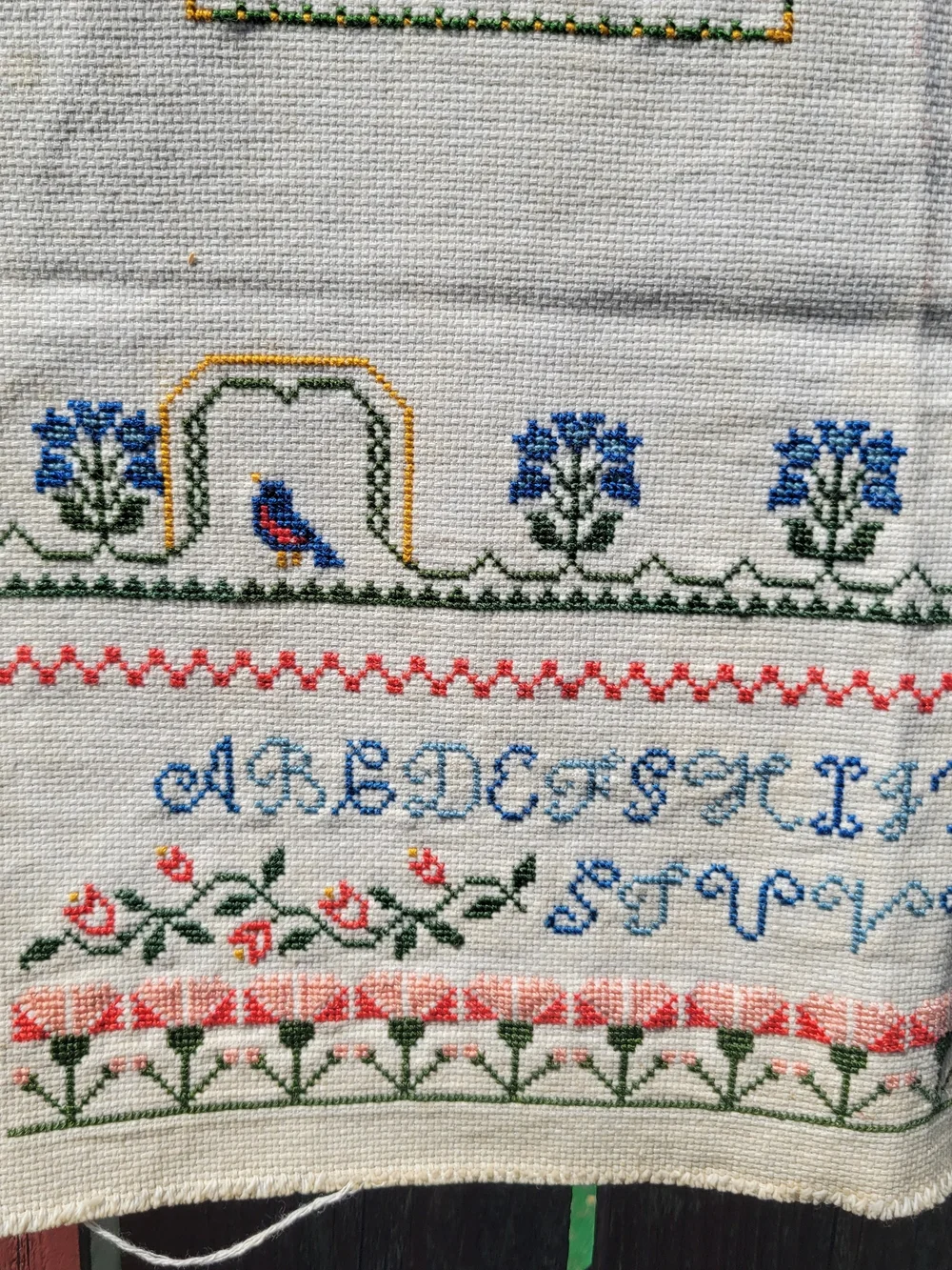 VTG Handmade Finished Cross Stitch 16x21 